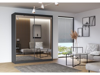 Гардероб с плъзгащи врати Multi 20 (графит) (203 см)